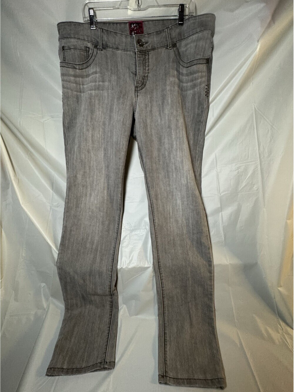 Vintage Torrid Mall Goth Jeans 18T Tall Grey Pink Flame Heart Y2K Punk Retro